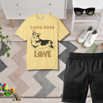 Corgi Love Graphic T-Shirt - Butter yellow color flat lay | Our Phoenix Rise