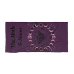 Moth with Lunar Phases Beach Towel | Moon Phase Moth Design