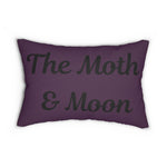 The Moth & Moon Lumbar Pillow — Purple Decorative Accent Pillow