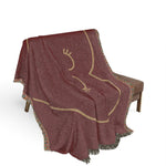 Oversized Heart Woven Blanket | Cozy Throw, Fringe Edge, Minimal Heart Design