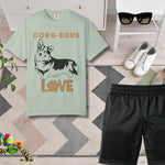 Corgi Love Graphic T-Shirt - Banana yellow color flat lay | Our Phoenix Rise