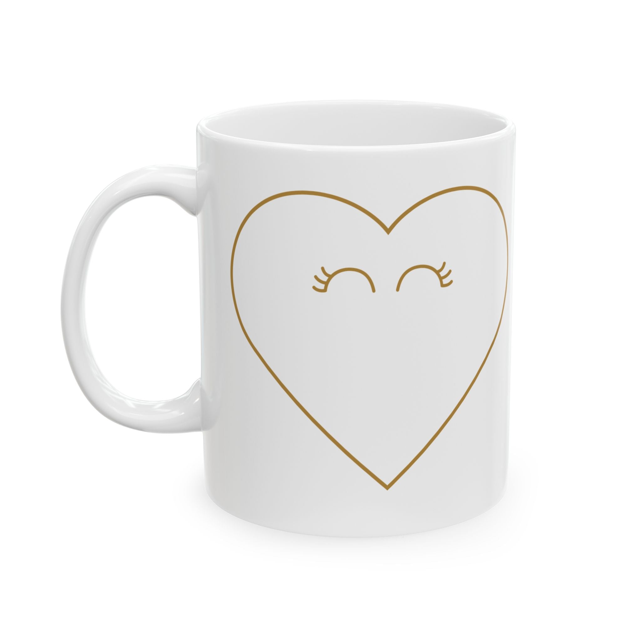 Minimal Line Heart Mug | Ceramic Coffee Cup