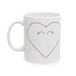 Minimal Line Heart Mug | Ceramic Coffee Cup