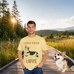 Corgi Love Graphic T-Shirt - Woman wearing white tee with dark pants | Our Phoenix Rise