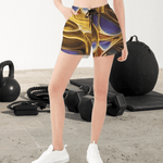 Liquid Gold Athletic Shorts - Full front view | Our Phoenix Rise