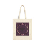 Moon Phase Bat Tote Bag | Gothic Celestial Canvas Tote