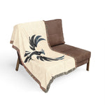 Phoenix Silhouette Woven Blanket | Tribal Bird Throw, Boho Home Decor