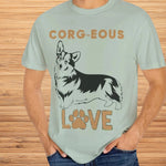 Corgi Love Graphic T-Shirt - Close up of Corg-Eous Love graphic on white | Our Phoenix Rise