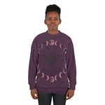 Lunar Phases Moth Sweatshirt | Moon Cycle Graphic Pullover
