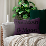 The Moth & Moon Lumbar Pillow — Purple Decorative Accent Pillow