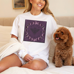 Moon Phase Moth T-shirt | Lunar Phases, Mystical Purple Design