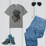 Pug in Love T-Shirt - White, female model outdoors | Our Phoenix Rise