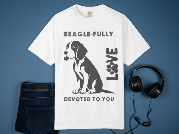 The t-shirt laid flat, showing the fabric texture and color more clearly