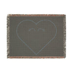 Oversized Heart Woven Blanket | Cozy Throw, Fringe Edge, Minimal Heart Design