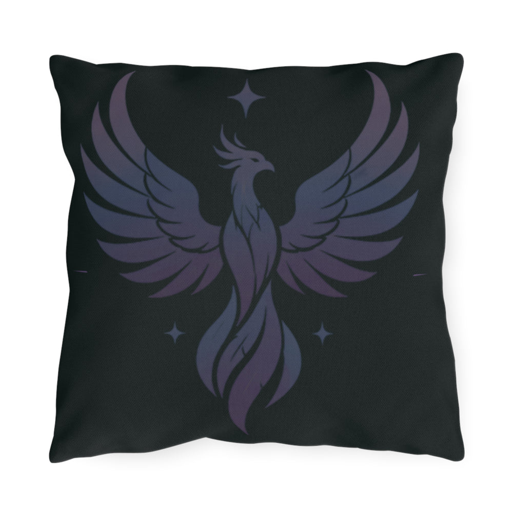 Phoenix Star Outdoor Pillow — Mystical Dark Garden Accent Cushion