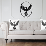 Minimalist Phoenix Throw Pillow - 26x26 size mockup | Our Phoenix Rise