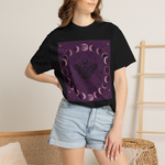 Moon Phase Moth T-shirt | Lunar Phases, Mystical Purple Design