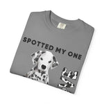 Dalmatian Dog Love T-Shirt - Island Reef color tee with graphic, front view | Our Phoenix Rise