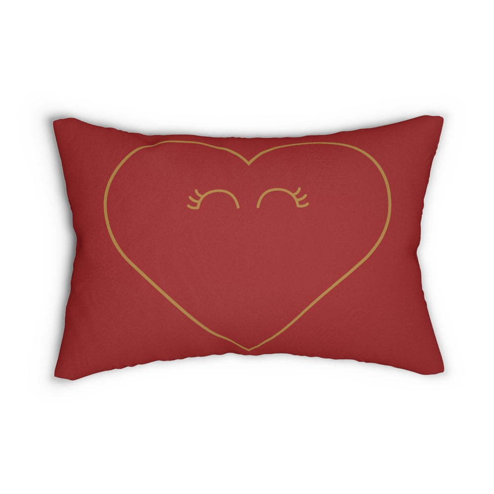Red Heart Outline lumbar pillow | Valentine heart decor