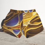 Liquid Gold Athletic Shorts - Close-up of liquid metal pattern | Our Phoenix Rise