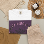 Moon Phase Moth T-shirt | Lunar Phases, Mystical Purple Design