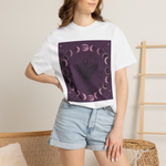 Moon Phase Moth T-shirt | Lunar Phases, Mystical Purple Design
