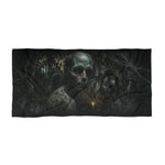 Gothic Skull Beach Towel - Rectangular View of Dark Skull Graphic | Our Phoenix Rise