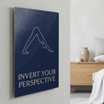 Glossy Aluminum Yoga Art Panel – Minimalist Metal Print Meditation Room Decor