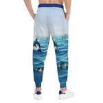 Unisex Ocean Waves Joggers - Dolphin Print Athletic Joggers - Iron Phoenix GHG