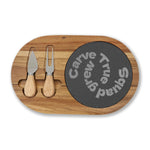 Engraved Acacia & Slate Charcuterie Board | Personalized Serving Set