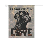 Labsolutely in Love Labrador Garden Flag | House Banner, Dog Paw Decor