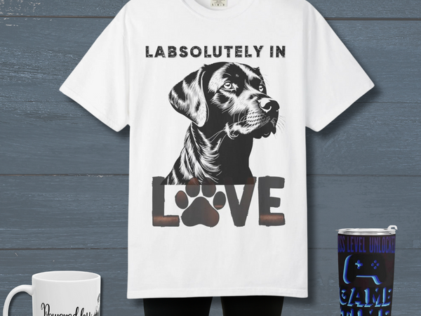 Black Lab T-shirt - Labsolutely In Love Comfort Tee - Iron Phoenix GHG