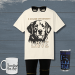 Golden Retriever Graphic T-Shirt - Bay, front on hanger | Our Phoenix Rise
