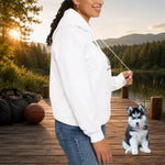 Adorable Husky Dog Hoodie – Cozy Heavyweight Blend