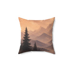 Pine Tree Sunset Mountain Throw Pillow 14-28