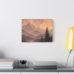 Misty Mountain Sunrise Canvas Wall Art - Peaceful Nature Decor | Americana