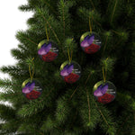 Ceramic Ornament - "Live Your Best Life" Purple Butterfly & Red Rose Holiday Décor