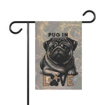 Pug Love Garden Banner, Pet Lover Decor, Dog Lover Gift, Outdoor Flag, Home & Garden Decoration