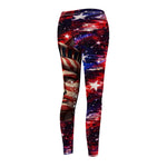 Statue of Liberty Flag Leggings | American Flag Galaxy Print