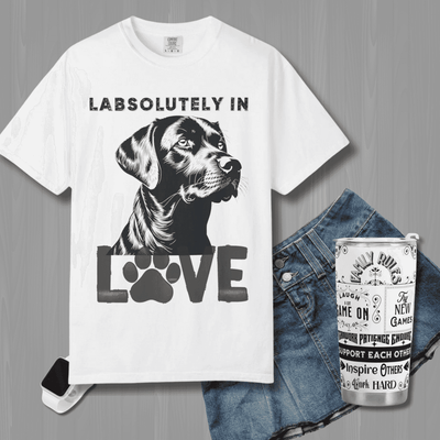 Black Lab T-shirt - Labsolutely In Love Comfort Tee