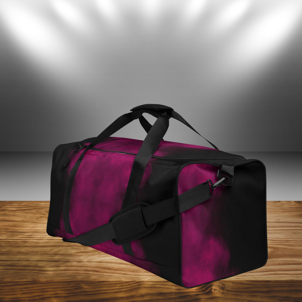Maroon Abstract Print Duffle Bag