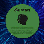 Funny Gemini Wall Art Sign - Front view on purple starry background | Our Phoenix Rise