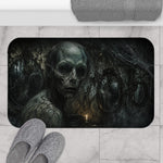 Creepy Skull Figure Bath Mat | Dark Horror Scene, Spooky Home Decor