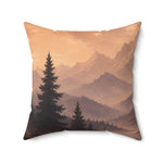 Pine Tree Sunset Mountain Throw Pillow 14-28