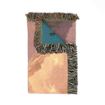 Mountain Landscape Woven Blanket | Scenic Sunset and Night Forest Throw