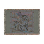 Shih Tzu Woven Blanket – Cozy Dog Throw with Scenic Backdrop