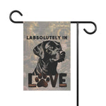 Labsolutely in Love Labrador Garden Flag | House Banner, Dog Paw Decor