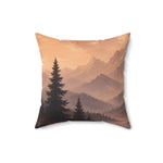Pine Tree Sunset Mountain Throw Pillow 14-28