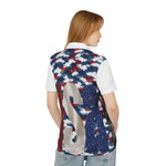 Trump and Washington Portrait Polo Shirt | Patriotic American Flag All-Over Print