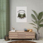 Humorous Camping Kitchen Poster - Displayed in a modern kitchen setting | Our Phoenix Rise